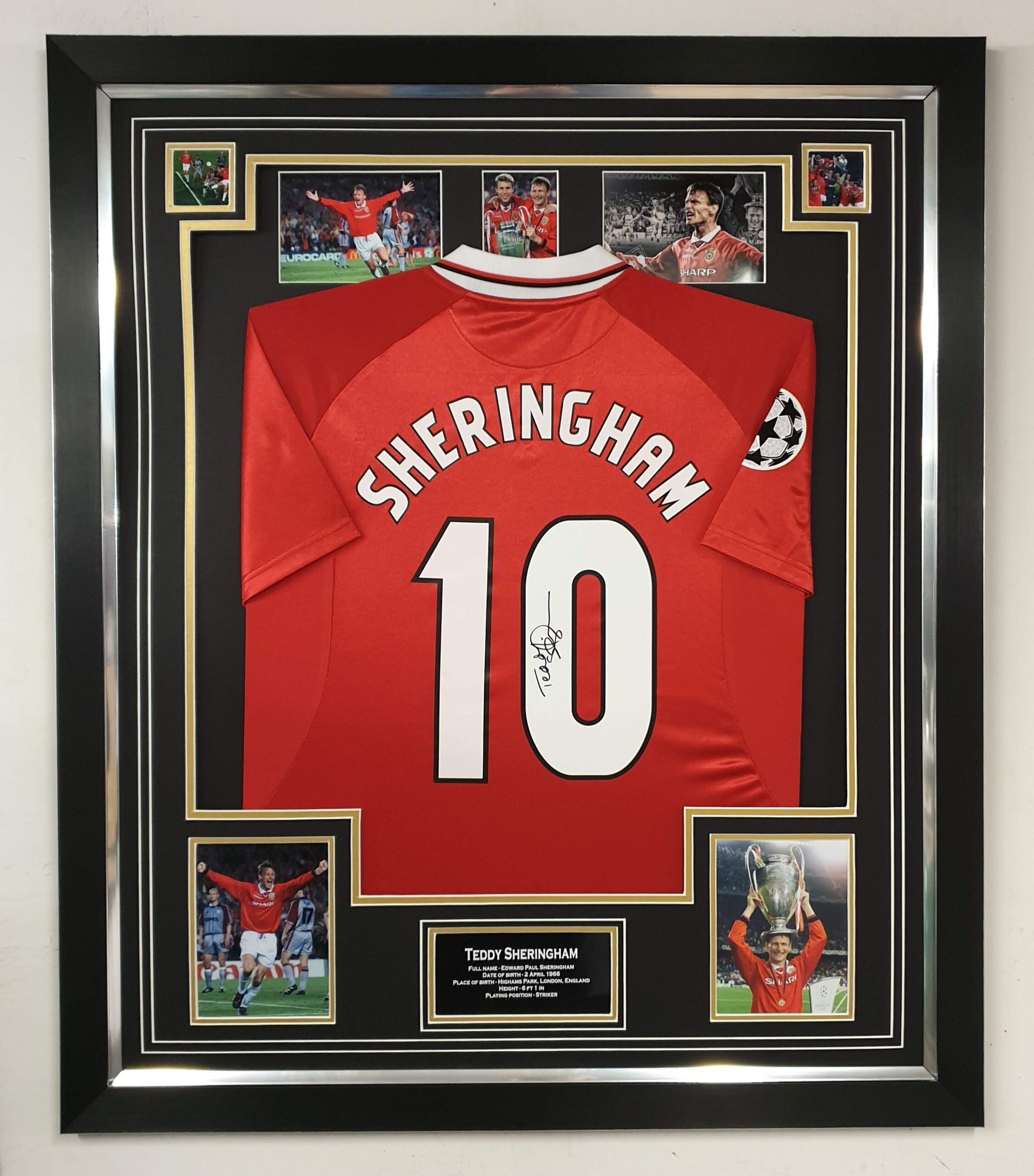 Teddy Sheringham of Manchester United Shirt - Signed Memorabila Shop