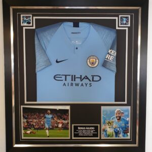 Sergio Aguero of Manchester City Signed Photo with Shirt