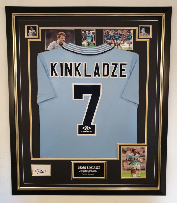 Giorgi Kinkladze of Manchester City signed display with Shirt