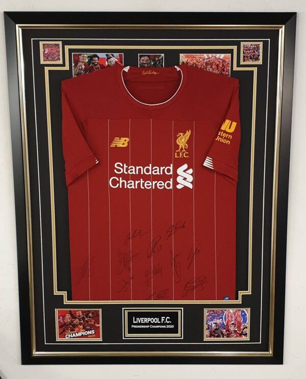 Liverpool 2020 Signed Shirt PREMIER LEAGUE CHAMPIONS DISPLAY