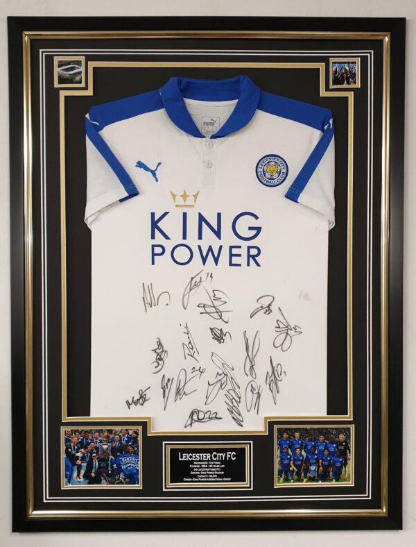 Leicester City 2015 2016 Signed Shirt CAHMPIONS DISPLAY