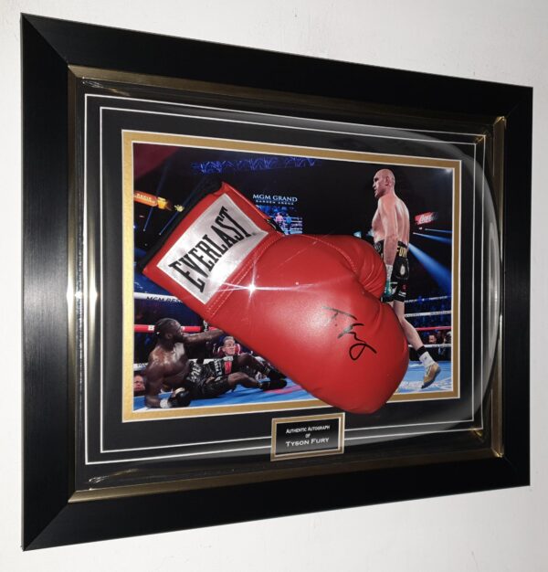 TYSON FURY Signed boxing glove Vs Deontay Wilder Display