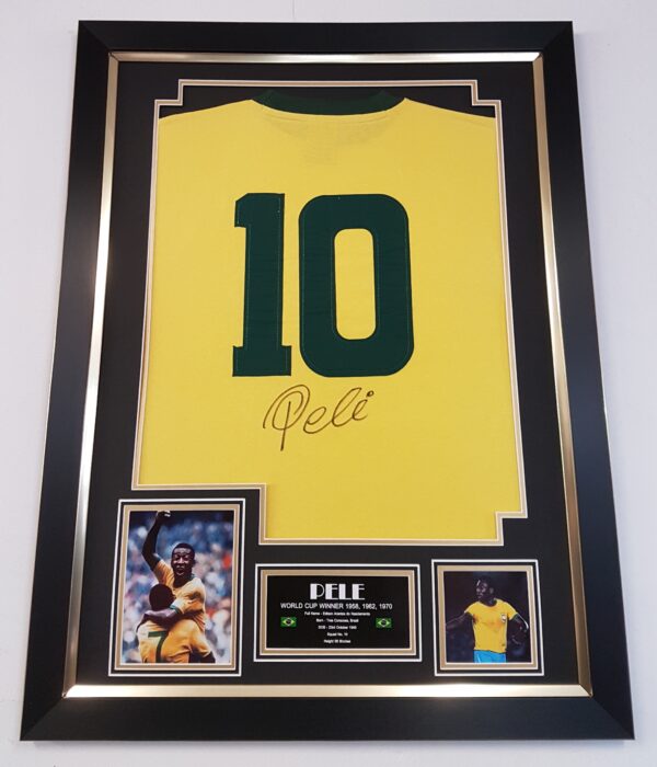 Pele Signed Brazil Shirt